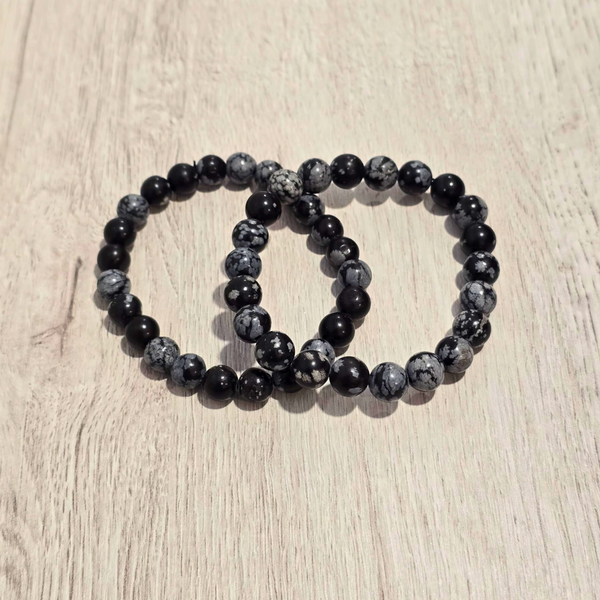 Obsidienne Flocon De Neige - 8mm
