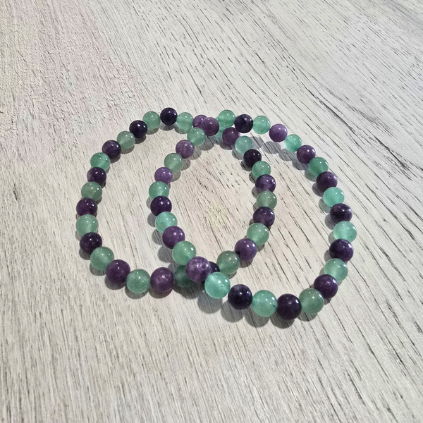 Aventurine & Lépidolite - 6mm