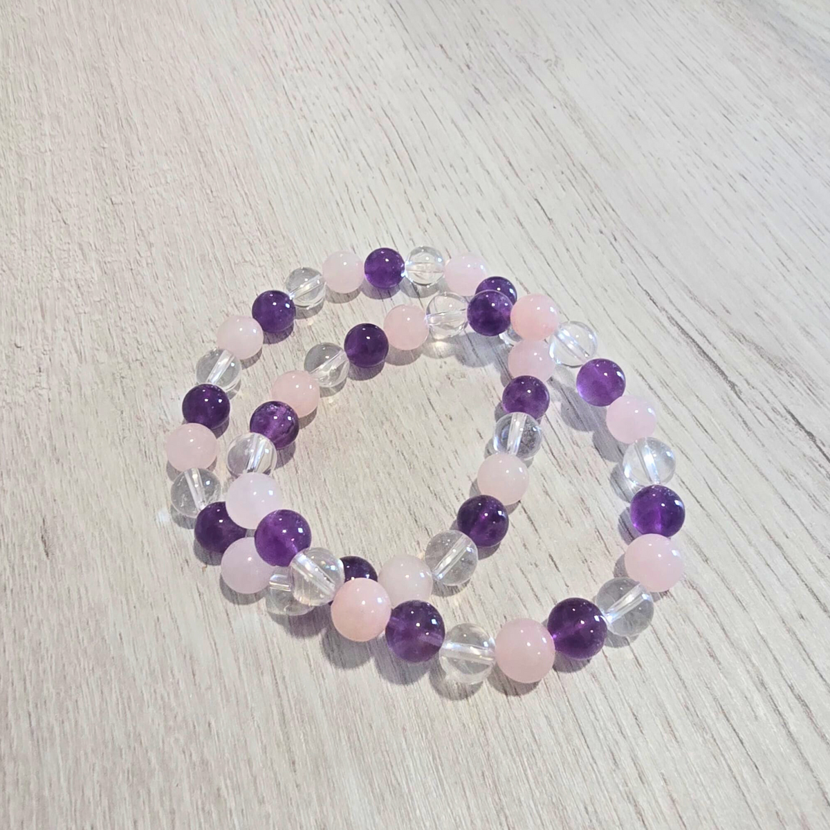 Améthyste, Quartz Rose & Cristal De Roche - 8mm